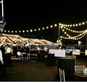 clear tent rental with string lighting los angeles